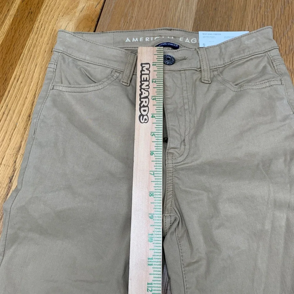 American‎ Eagle Next Level Stretch High-Rise Jegging Khaki Tan Size 0 Long NWT